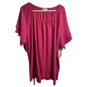 terra & sky womens pink short sleeve shirt plus size 2X 20 w 22 w